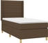 vidaXL Boxspringbett mit Matratze Dunkelbraun 90x190 cm Stoff (3132036)