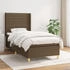 vidaXL Boxspringbett mit Matratze Dunkelbraun 90x190 cm Stoff (3132036)