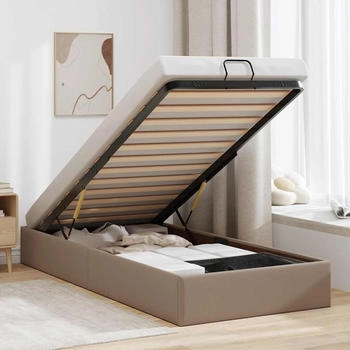 vidaXL Ottoman-Bett ohne Matratze Cappuccino-Braun 90x200cm Kunstleder (3310783)