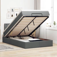vidaXL Ottoman-Bett mit Matratze Dunkelgrau 120x190 cm Stoff