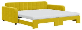 vidaXL Tagesbett Ausziehbar mit Matratzen Gelb 100x200 cm Samt (3196965)