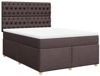 vidaXL Boxspringbett mit Matratze Dunkelbraun 140x200 cm Stoff (3291313)