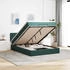 vidaXL Ottoman-Bett mit Matratze & LEDs Dunkelgrün 140x190 cm Samt (3312767)