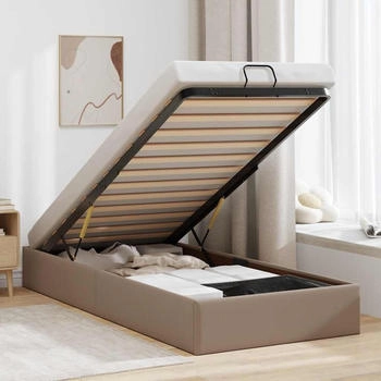 vidaXL Ottoman-Bett ohne Matratze Cappuccino-Braun 90x190cm Kunstleder (3310778)
