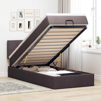vidaXL Ottoman-Bett mit Matratze Dunkelbraun 80x200 cm Stoff (3311417)