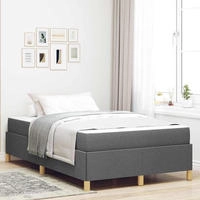 vidaXL Bettrahmen mit Matratze Dunkelgrau 120 x 200 cm Stoff