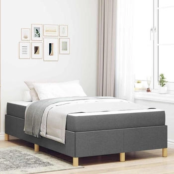 vidaXL Boxspringbett Dunkelgrau und Wei&szlig; und Dunkelgrau 120 x 200 cm (3398928)