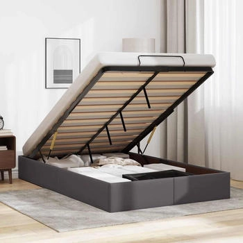 vidaXL Ottoman-Bett ohne Matratze Grau 120x200 cm Kunstleder (3310797)