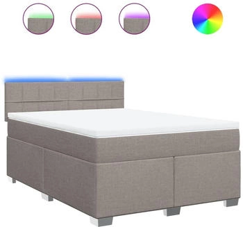 vidaXL Boxspringbett mit Matratze Taupe 160x200 cm Stoff (3288243)