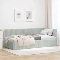 vidaXL Eckbettgestell Hellgrau 100 x 200 cm Samt