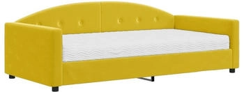 vidaXL Tagesbett mit Matratze Gelb 100x200 cm Samt (3197289)