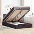 vidaXL Ottoman-Bett mit Matratze & LEDs Dunkelbraun 120x190 cm Stoff (3312211)