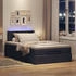 vidaXL Ottoman-Bett mit Matratze & LEDs Dunkelbraun 120x190 cm Stoff (3312211)