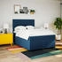 vidaXL Boxspringbett mit Matratze Blau 160x200 cm Stoff (3290559)
