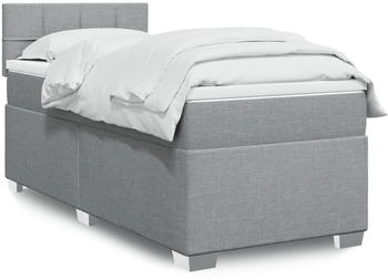 vidaXL Boxspringbett mit Matratze Hellgrau 140x190 cm Stoff (3285883)