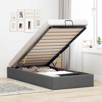 vidaXL Ottoman-Bett ohne Matratze Dunkelgrau 80x200 cm Stoff (3310834)