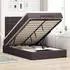 vidaXL Ottoman-Bett mit Matratze & LEDs Dunkelbraun 120x190 cm Stoff (3314158)