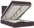 vidaXL Ottoman-Bett mit Matratze & LEDs Dunkelbraun 120x190 cm Stoff (3314158)