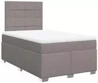 vidaXL Boxspringbett mit Matratze Taupe 120x200 cm Stoff
