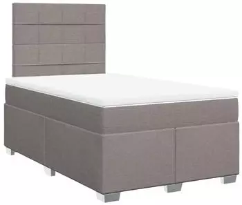 vidaXL Boxspringbett mit Matratze Taupe 120x200 cm Stoff (3290459)