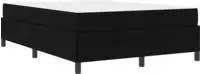 vidaXL Boxspringbett mit Matratze Schwarz 140 x 190 cm Stoff