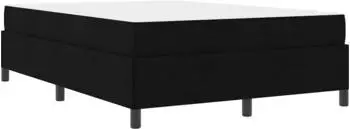 vidaXL Boxspringbett Schwarz und Schwarz 140 x 190 cm (3398859)