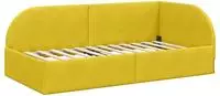 vidaXL Eckbettgestell mit Kopfteil Gelb 90 cm x 190 cm Samt