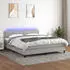 vidaXL Boxspringbett mit Matratze & LED Hellgrau 140x190 cm Stoff (3133389)