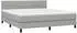 vidaXL Boxspringbett mit Matratze & LED Hellgrau 140x190 cm Stoff (3133389)