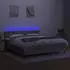 vidaXL Boxspringbett mit Matratze & LED Hellgrau 140x190 cm Stoff (3133389)