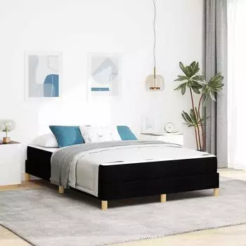 vidaXL Boxspringbett Schwarz und Braun 140 x 190 cm (3398565)