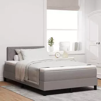 vidaXL Boxspringbett mit Matratze Taupe 120 x 200 cm Stoff (3342279)