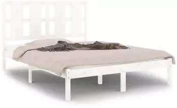 vidaXL Massivholzbett ohne Matratze Wei&szlig; 120x200 cm Kiefernholz (3105596)