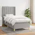 vidaXL Boxspringbett mit Matratze Hellgrau 90x200 cm Stoff (3131961)