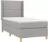 vidaXL Boxspringbett mit Matratze Hellgrau 90x200 cm Stoff (3131961)