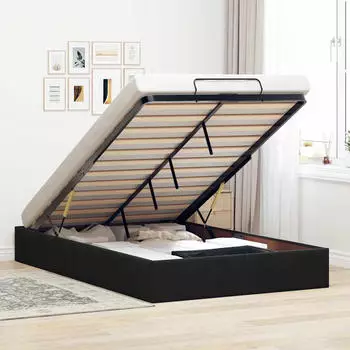 vidaXL Ottoman-Bett ohne Matratze Schwarz 120x190 cm Samt (3310951)
