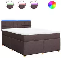 vidaXL Boxspringbett mit Matratze Dunkelbraun 140x200 cm Stoff