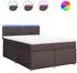 vidaXL Boxspringbett mit Matratze Dunkelbraun 140x200 cm Stoff (3289006)
