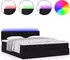 vidaXL Ottomane Bett mit Matratze & LEDs Schwarz 180x200 cm Stoff (3312245)