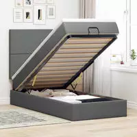 vidaXL Ottoman-Bett mit Matratze Dunkelgrau 80x200 cm Stoff