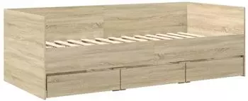 vidaXL Tagesbett mit Schubladen ohne Matratze Sonoma-Eiche 90x190 cm (3280827)