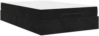 vidaXL Bettgestell mit Matratze mit Speicher Schwarz 120 x 190 cm Samt (3399548)
