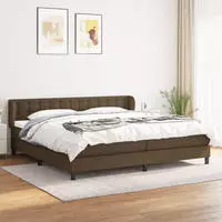 vidaXL Boxspringbett mit Matratze Dunkelbraun 140x200 cm Stoff