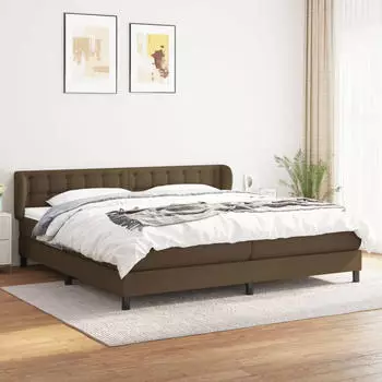 vidaXL Boxspringbett mit Matratze Dunkelbraun 140x200 cm Stoff (3126168)