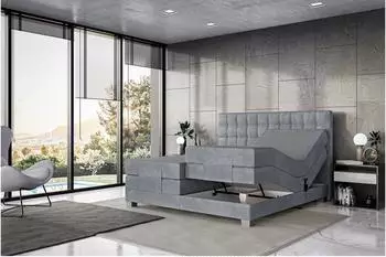 Meblini Edison 160x200cm H3 Grau Samt