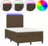 vidaXL Boxspringbett mit Matratze & LED Dunkelbraun 120x190 cm Stoff (3270207)