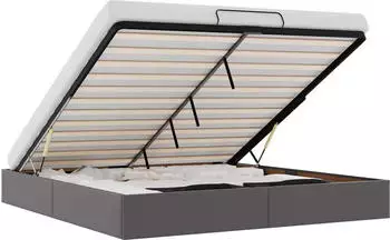 vidaXL Ottoman-Bett ohne Matratze Grau 200x200 cm Kunstleder (3310822)