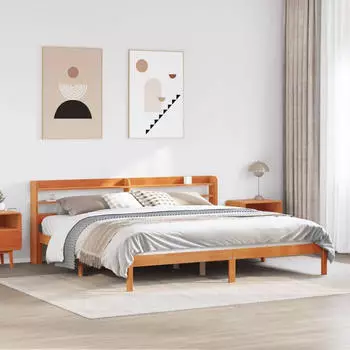vidaXL Massivholzbett ohne Matratze Wei&szlig; 135x190 cm Kiefernholz (3306532)