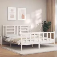 vidaXL Massivholzbett ohne Matratze Wei&szlig; 160x200 Kiefernholz