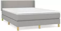 vidaXL Boxspringbett mit Matratze Hellgrau 140x190 cm Stoff